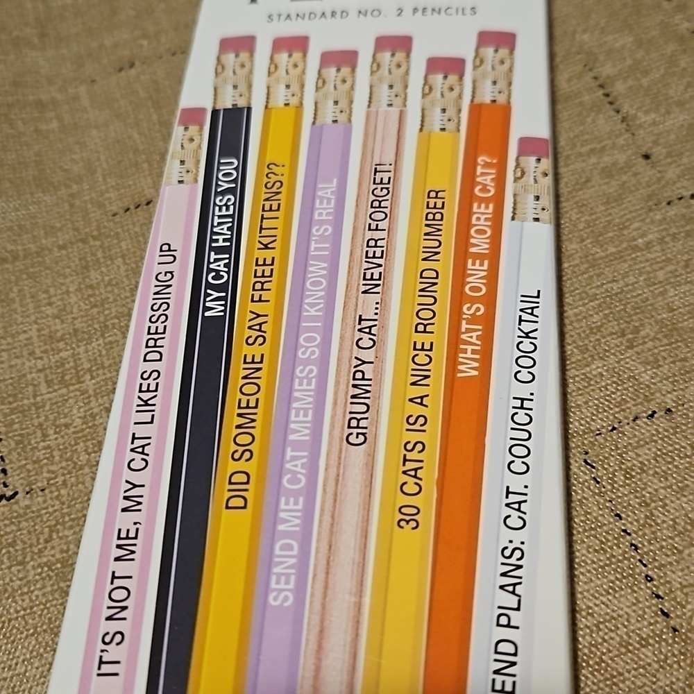 Whiskey River Soap Co Cat People Pencils Set of 8 NWT - Picture 3 of 6